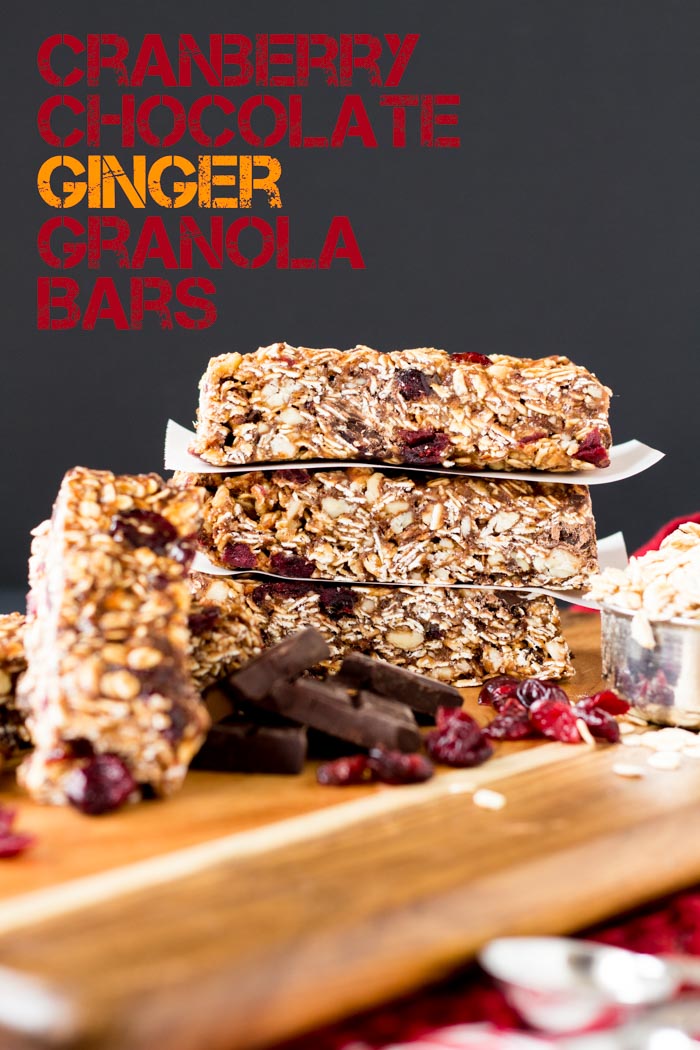 Cranberry Chocolate Ginger Granola Bars - Vegan + Gluten-free | glutenfreeveganpantry.com